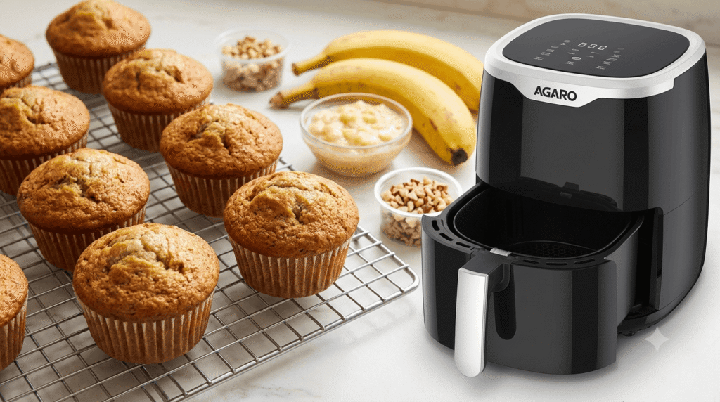 Eggless Banana Muffins in Air Fryer